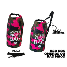 Mochila Sacola Bag Impermeável Aprova D'agua Saco Camuflado Bolsa Trilha Mergulho Natação