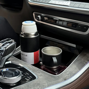 caneca Kit Garrafa Térmica Vacuum Bottle Inox 500ml 3 Xícaras para Bebidas Quentes ou Frias Presente de Dia dos Pais