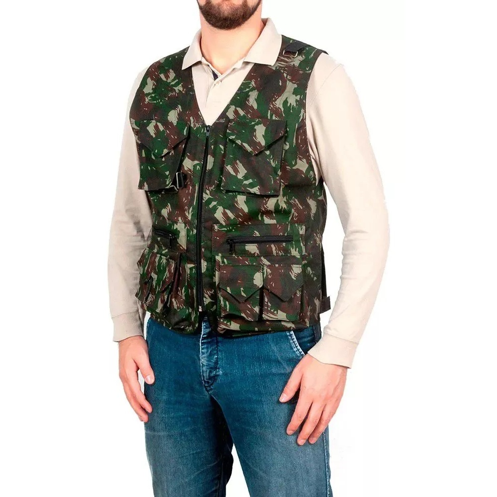 Colete de Caça / Pesca / Tiro Camuflado 8 Bolsos