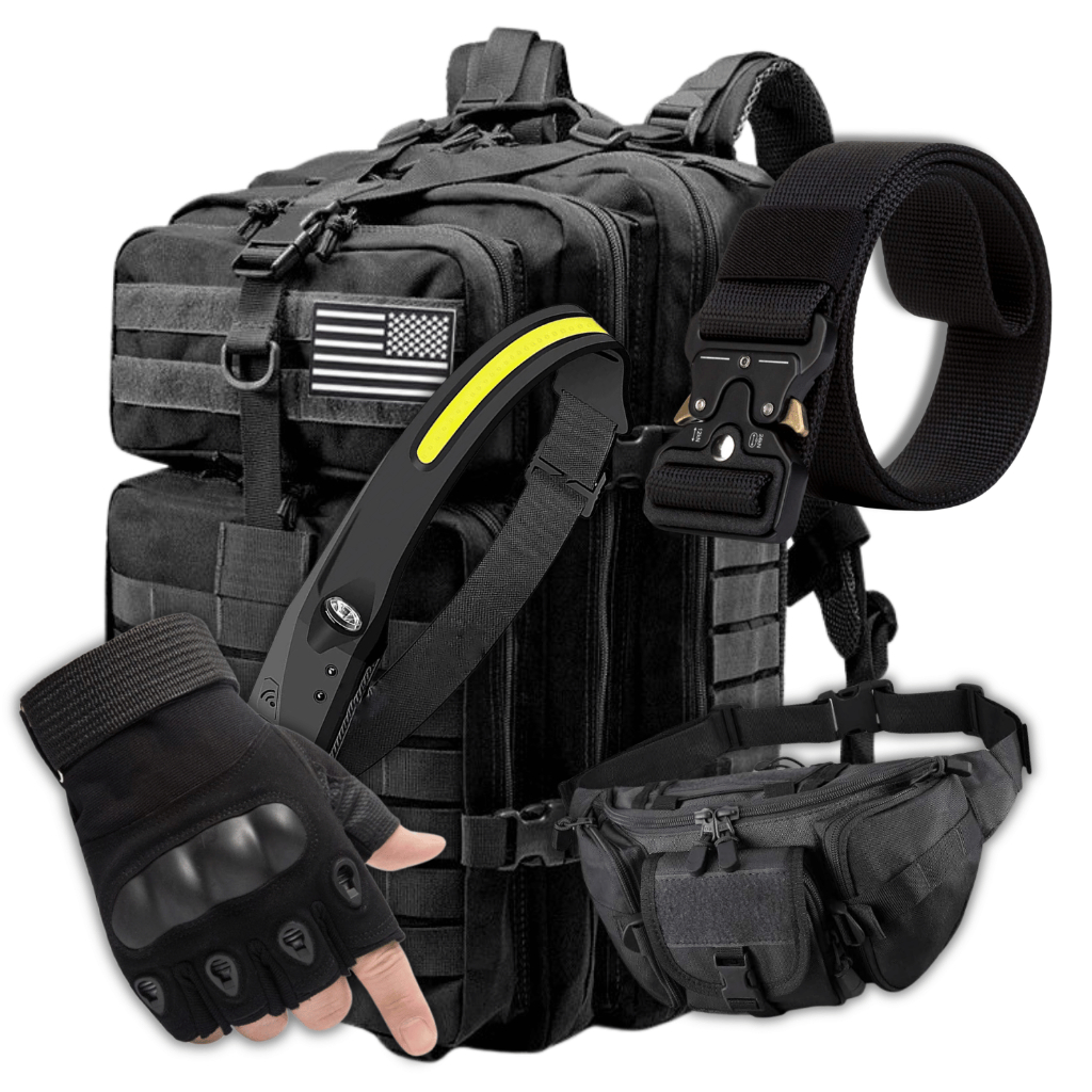 Militar Mochila Cinto Lanterna De Cabeça Luva Tatica Impermeavel Caça Camping Acampamento