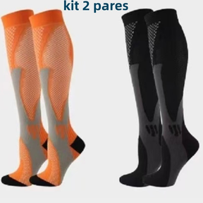 Kit 2 pares de meias esportivas de futebol, corrida, ciclismo profissional, treinamento funcional, voleibol, montanhismo