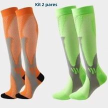 Kit 2 pares de meias esportivas de futebol, corrida, ciclismo profissional, treinamento funcional, voleibol, montanhismo