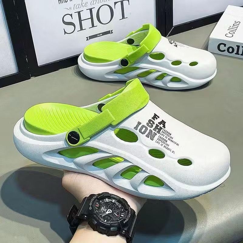 Sandálias De Verão Masculinas Novos Sapatos De Praia Estilo Casais Vestir-Se De Duas Calças De Banho