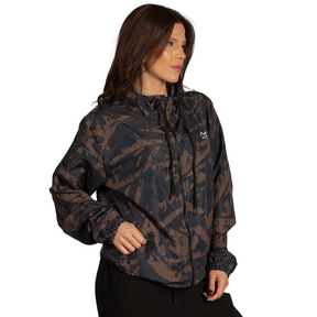 Jaqueta Corta Vento Feminina Impermeável Camuflada Com Capuz Dulk