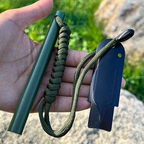 Especificações:Pederneira Maciça Magnésio Camping Pesca Acendedor De Fogo Com Riscador