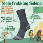2X Pares Meia Coolmax Trekking Trilha Caminhada Coturno - Selene Ref 4025