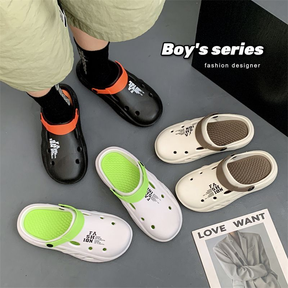 Sandálias De Verão Masculinas Novos Sapatos De Praia Estilo Casais Vestir-Se De Duas Calças De Banho