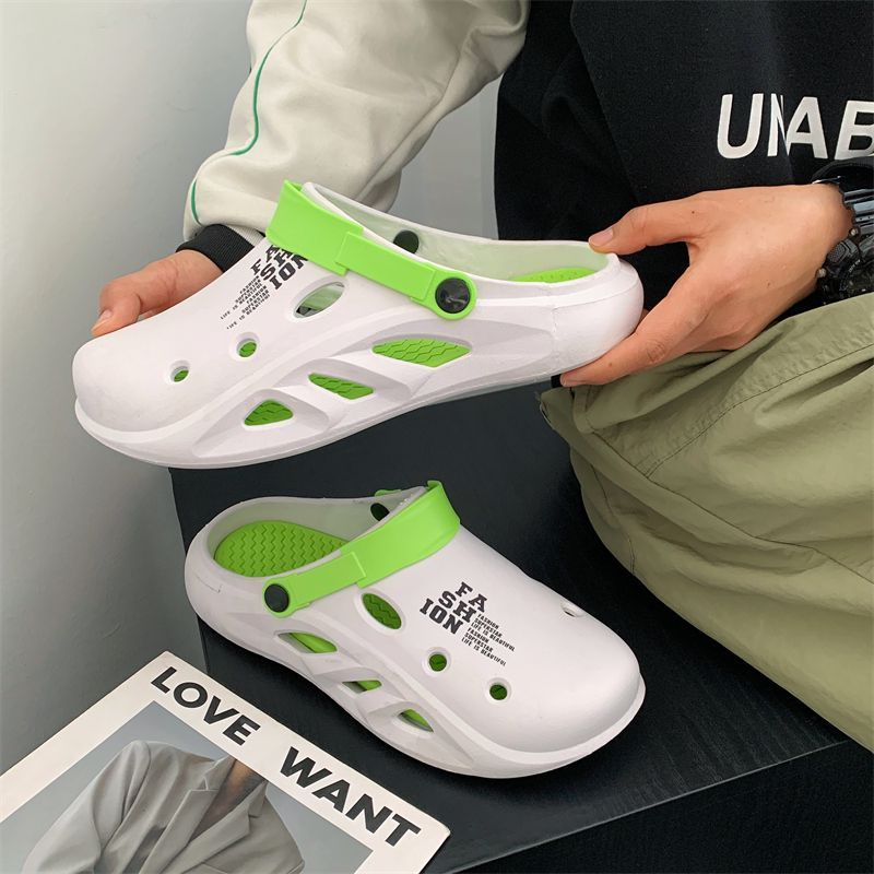 Sandálias De Verão Masculinas Novos Sapatos De Praia Estilo Casais Vestir-Se De Duas Calças De Banho