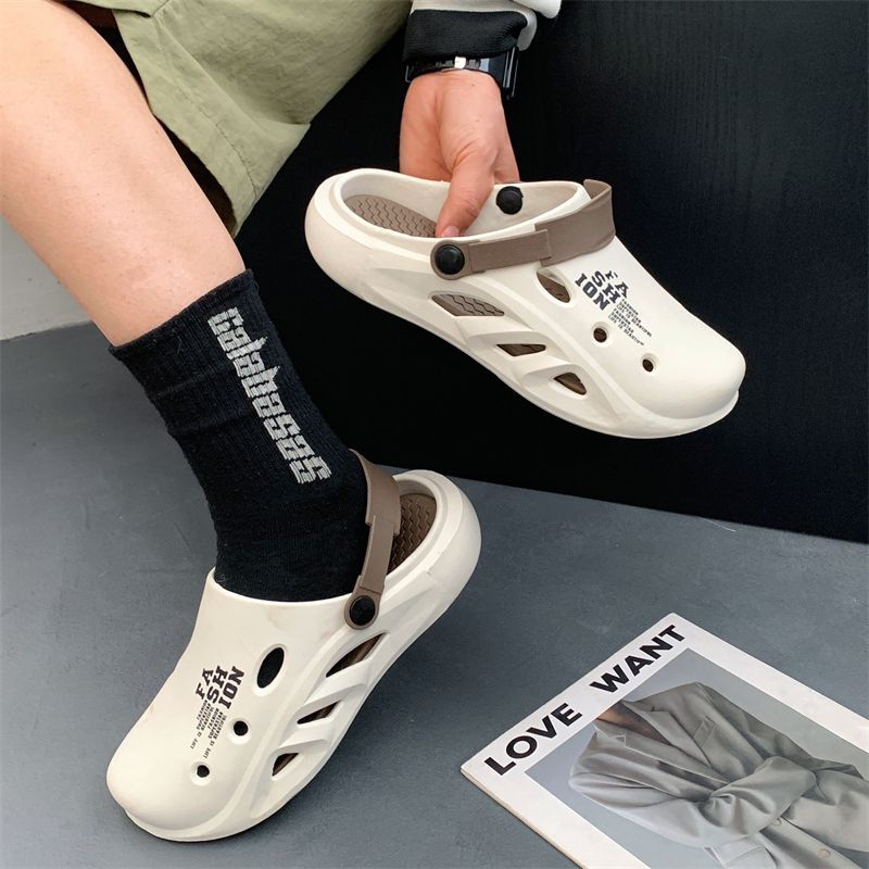 Sandálias De Verão Masculinas Novos Sapatos De Praia Estilo Casais Vestir-Se De Duas Calças De Banho