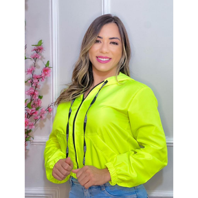 Jaqueta Corta Vento Blusa feminina Com Capuz e Bolso