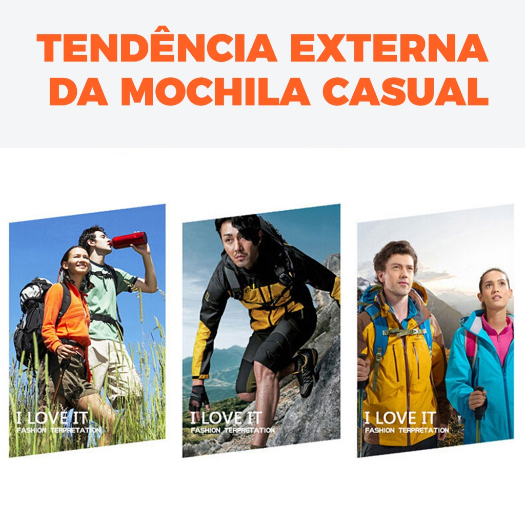 Mochila impermeável para caminhadas ao ar livre 70Litros Viagem Camping