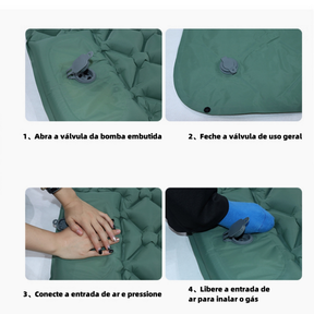 Colchão Inflável Automático De Casal Sleeping Pad Ar Externo Portátil De Acampamento 190 *120*5 Cm Com Travesseiro