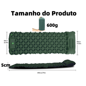 Colchão Inflável Automático De Casal Sleeping Pad Ar Externo Portátil De Acampamento 190 *120*5 Cm Com Travesseiro