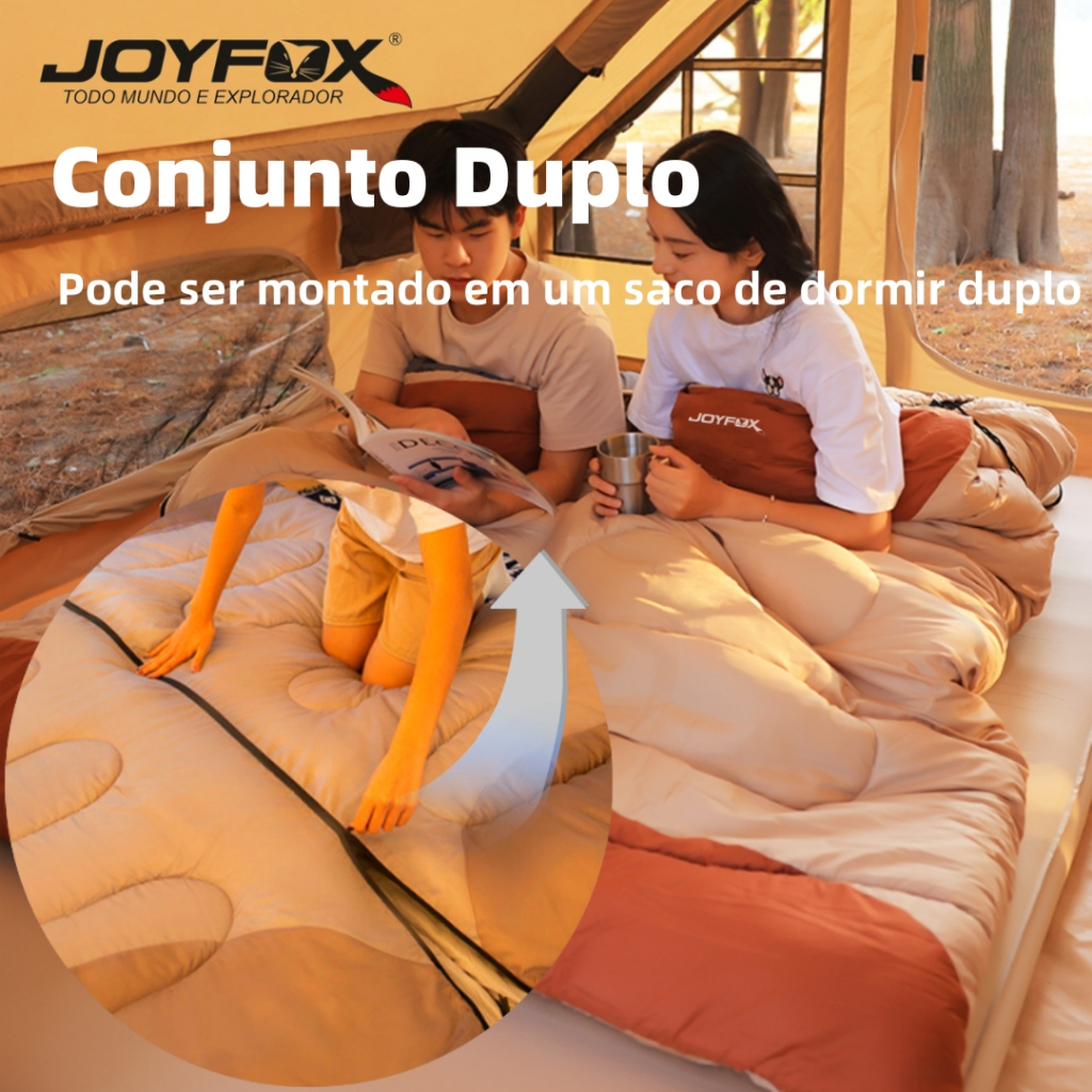 Saco De Dormir Térmico Casal Ou Solteiro Patchworkable Lavável À Máquina Set 2 Ultralight Joyfox -1,5ºc À -3,5ºc Camping