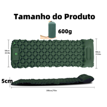 Colchão Inflável Automático De Casal Sleeping Pad Ar Externo Portátil De Acampamento 190 *120*5 Cm Com Travesseiro