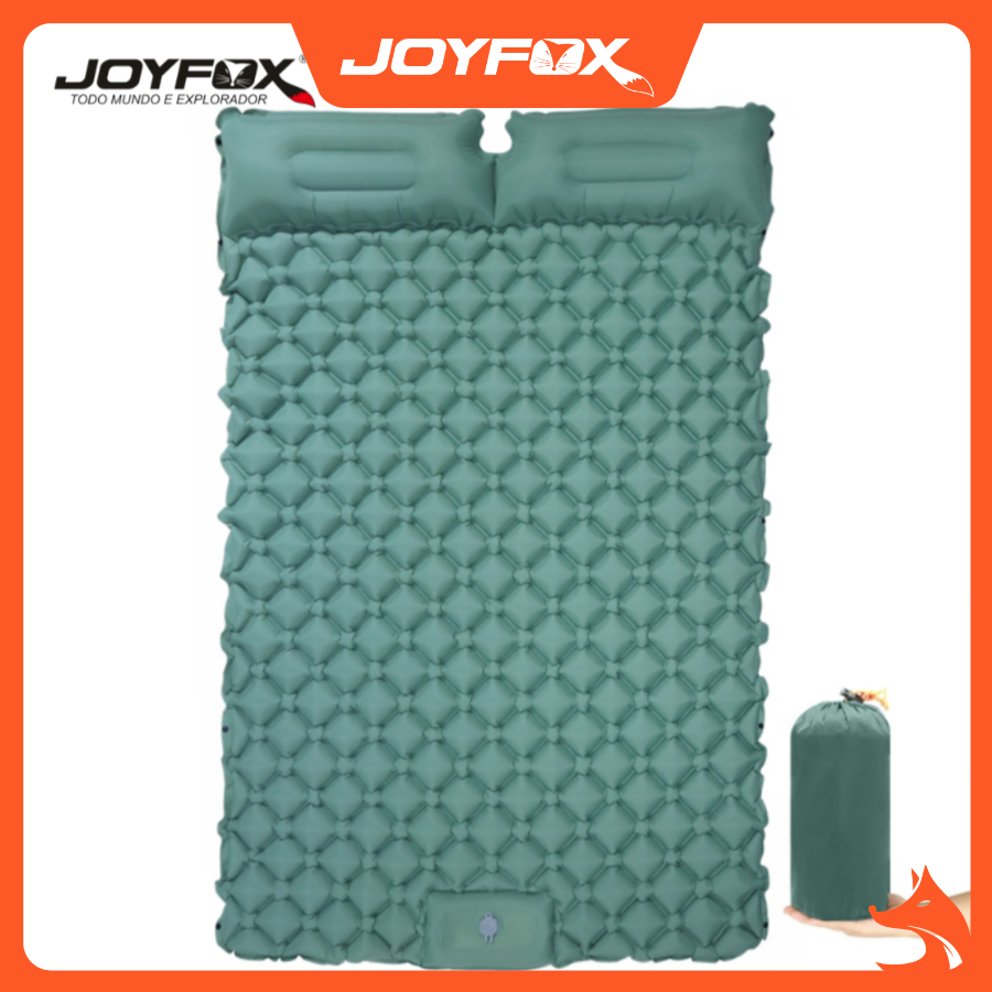 Colchão Inflável Automático De Casal Sleeping Pad Ar Externo Portátil De Acampamento 190 *120*5 Cm Com Travesseiro