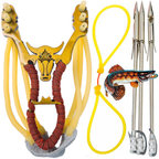 Atiradeira S28 PESCA + 2 Borrachas + 3 Setas Estilingue Slingshot Corpo em Metal Baladeira Bodoque