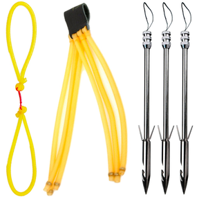 Atiradeira S28 PESCA + 2 Borrachas + 3 Setas Estilingue Slingshot Corpo em Metal Baladeira Bodoque