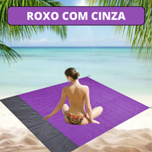 Tapete de Praia Impermeável 210 x 200 cm A Prova de D'água Para Piquenique Acampamento