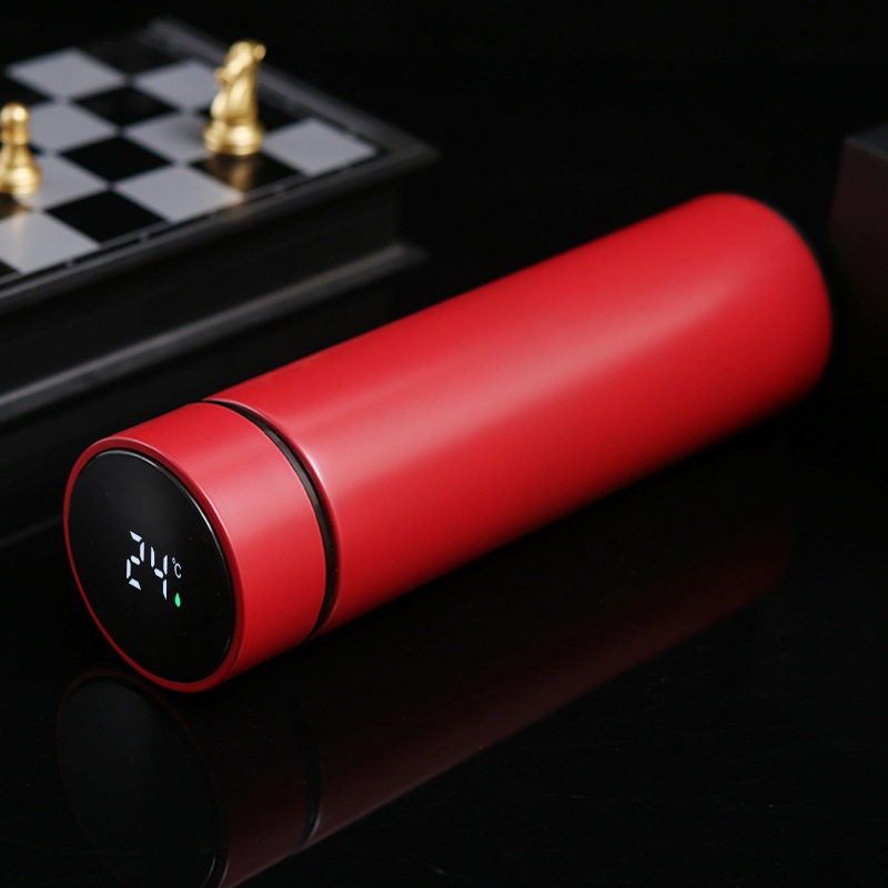 Garrafa Térmica Inox 500 Ml Com Medidor De Temperatura Ideal Para Viagens Escritório