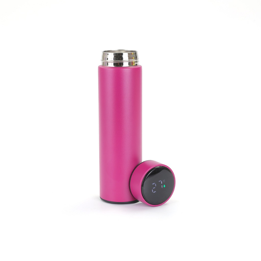 Garrafa Térmica Inox 500 Ml Com Medidor De Temperatura Ideal Para Viagens Escritório