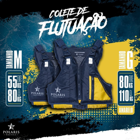 Colete De Flutuação Polaris Amarelo M 55-80KG Caiaque Pesca