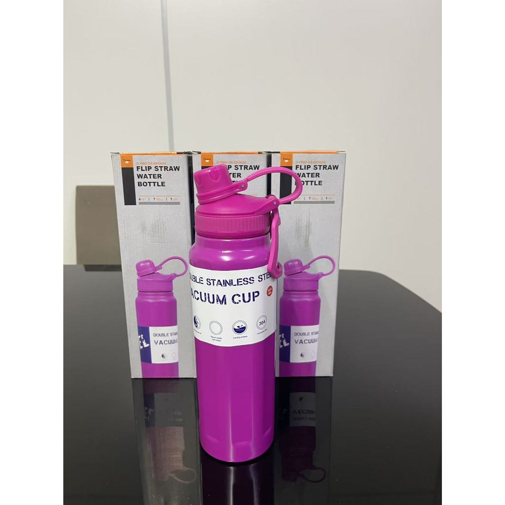 Garrafa Térmica Grande Capacidade Esportiva De Viagem Tampa De Portátil 800ml