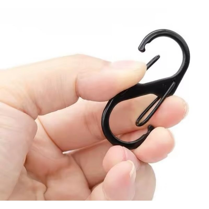 Mosquetão duplo 2 lados 1pç valor reforçado escalada montanhismo rapel camping pesca escoteiro esporte trabalhos geral