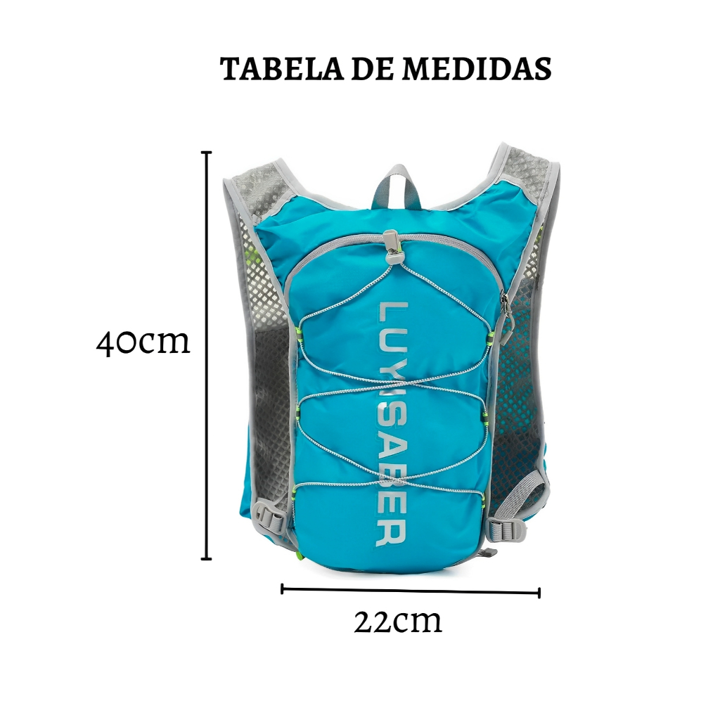 Mochila Colete Hidratação Squeeze Ciclismo Impermeável Resistente Corrida Maratona Trilha Splash