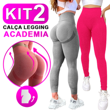 Kit Com 2 Calça Legging Feminina Academia Esportiva Fitness Cintura Alta Levanta Bumbum