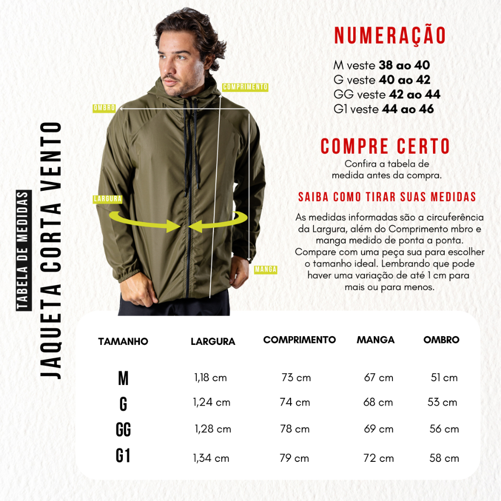 Kit 3 peças Jaqueta Corta Vento para Homem PREMIUM