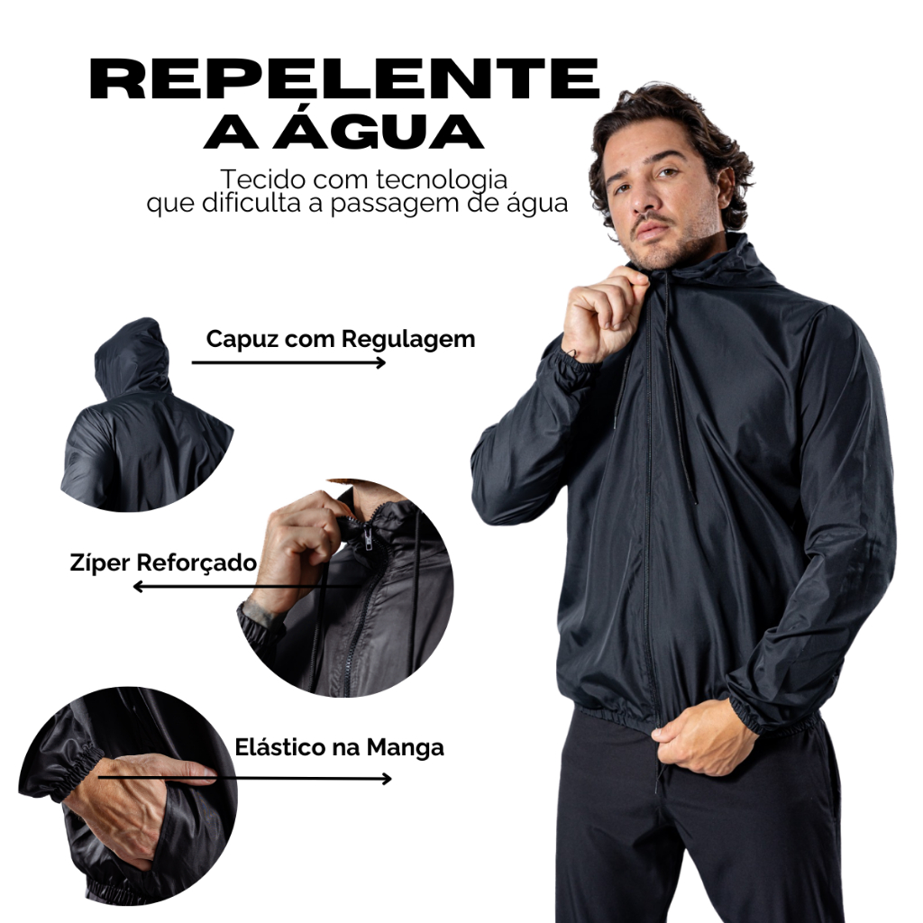Kit 3 peças Jaqueta Corta Vento para Homem PREMIUM