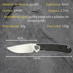 Faca Outdoor Full-Tang com Bainha - Ideal para Pesca e Camping