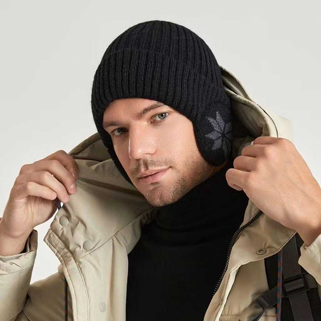 Touca Adultos Integrado Earmuffs Proteção De Ouvido Inverno À Prova De Vento Ao Ar Livre Earflap Grosso