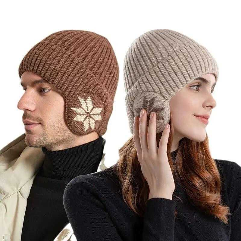 Touca Adultos Integrado Earmuffs Proteção De Ouvido Inverno À Prova De Vento Ao Ar Livre Earflap Grosso