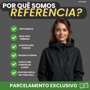 KIT 2 Jaqueta Corta Vento Forrado Premium Com Capuz Liso Casaco Blusão Feminino