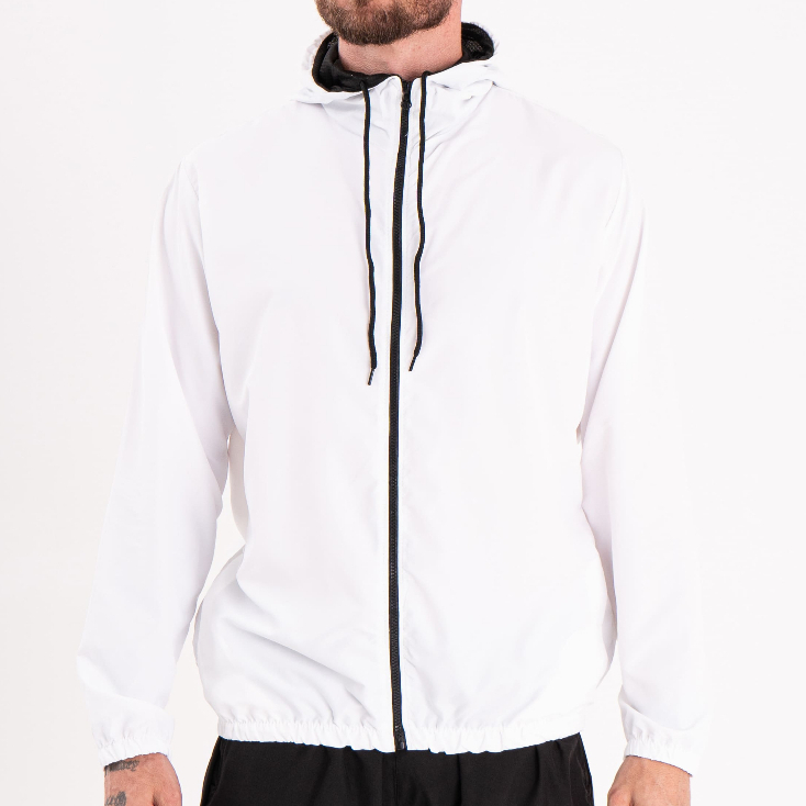 Jaqueta Corta Vento Masculina Impermeável Semi Forrada Com Capuz - Repelente a Água - Gola Alta