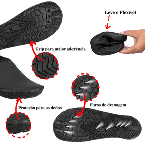 Sapatilha Aquática Pesca Praia Cachoeira Aventura Leve Confortável Antiderrapante