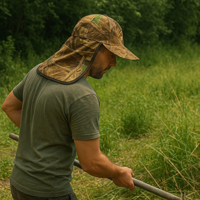 Bone Com Protetor De Nuca Proteção Solar Camuflado Para Pescador Camping Acampar
