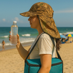 Bone Com Protetor De Nuca Proteção Solar Camuflado Para Pescador Camping Acampar