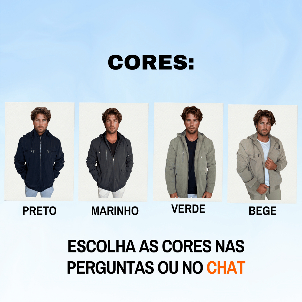 Casaco Corta Vento Jaqueta Masculina Sarja Impermeável