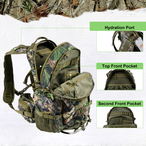 Mochila de Caça Tatica Militar Impermeável 40 Litros Material Silencioso,com Capa à Prova d'água