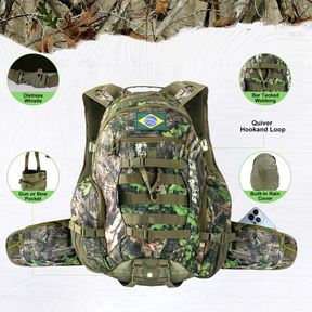 Mochila de Caça Tatica Militar Impermeável 40 Litros Material Silencioso,com Capa à Prova d'água