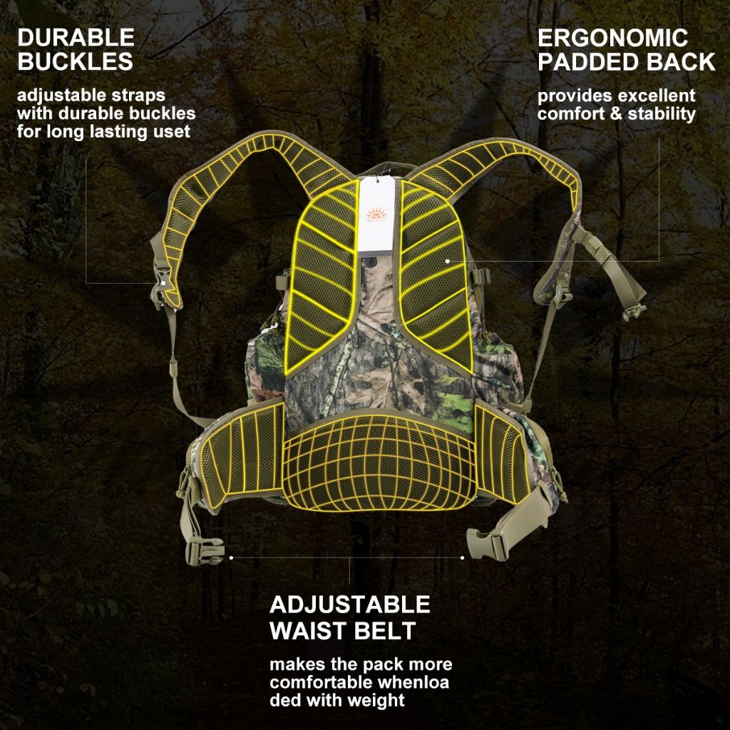 Mochila de Caça Tatica Militar Impermeável 40 Litros Material Silencioso,com Capa à Prova d'água