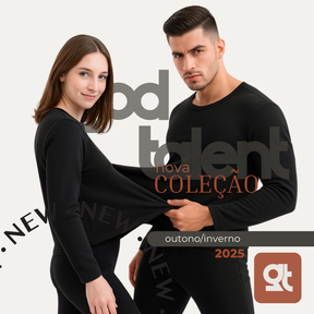 Conjunto Térmico Segunda Pele flanelado com luva Touch Screen