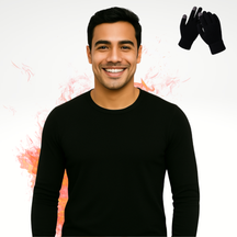 Conjunto Térmico Segunda Pele flanelado com luva Touch Screen