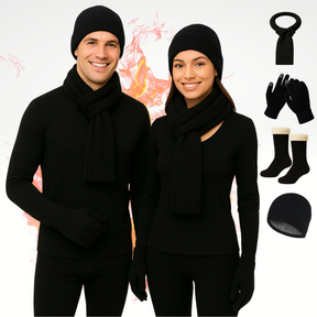 Kit Frio Blusa + Calca Térmica Luvas Meias Touca E Cachecol