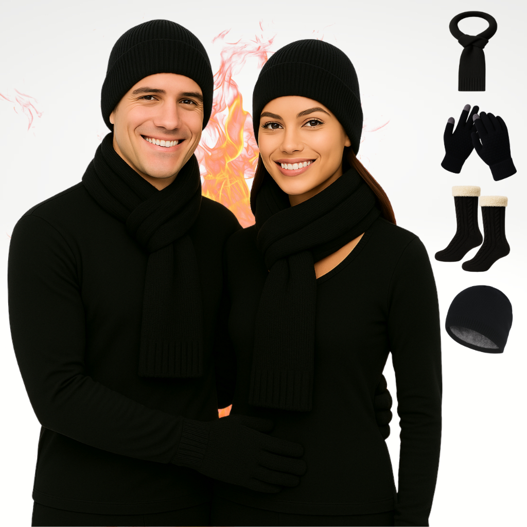Kit Frio Blusa + Calca Térmica Luvas Meias Touca E Cachecol