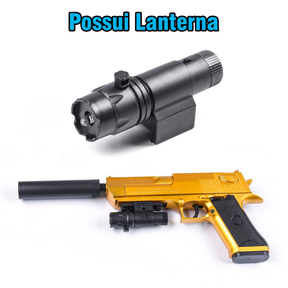 Arminha Bolinha Gel Desert Eagle Glock Automatica Eletrica Pente Alongado Com Lanterna e Silenciador