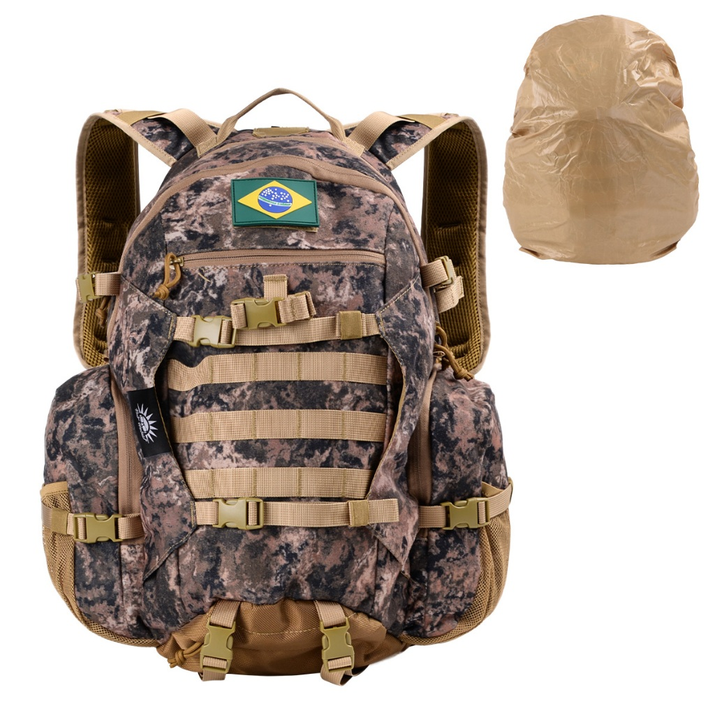 Mochila de Caça Tatica Militar Impermeável 40 Litros Material Silencioso,com Capa à Prova d'água